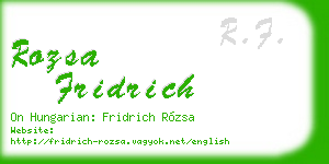 rozsa fridrich business card