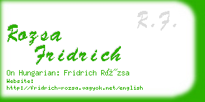 rozsa fridrich business card